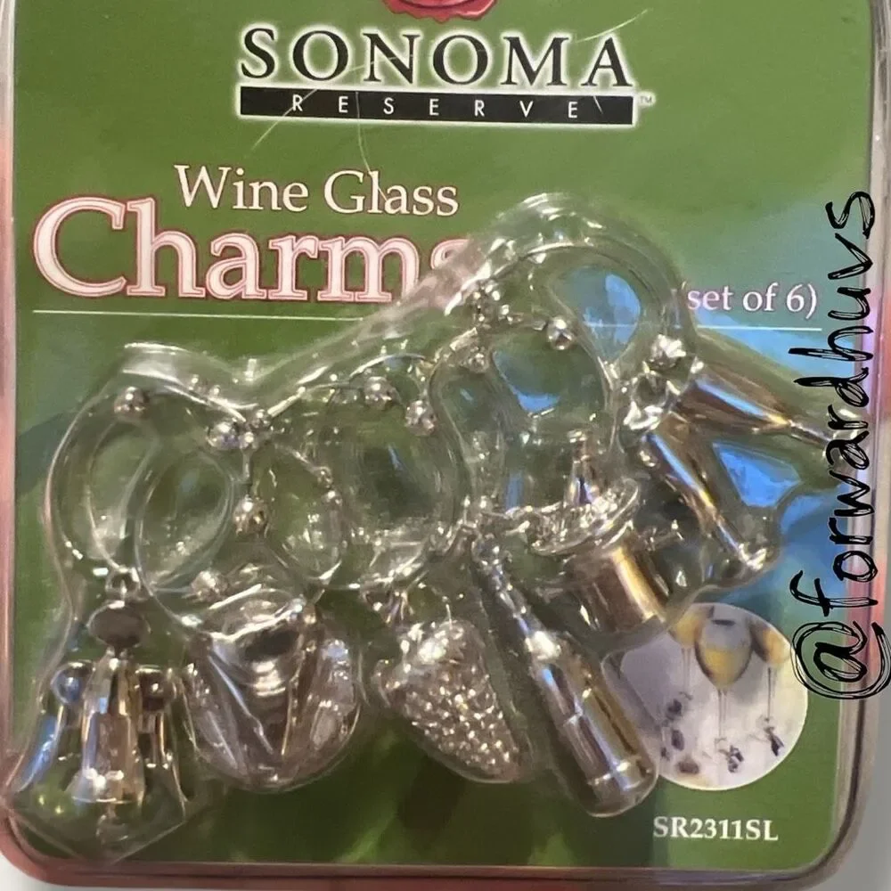Sonoma Reserve 2003 Wine Glass Charms – Set of 6 – New Old Stock